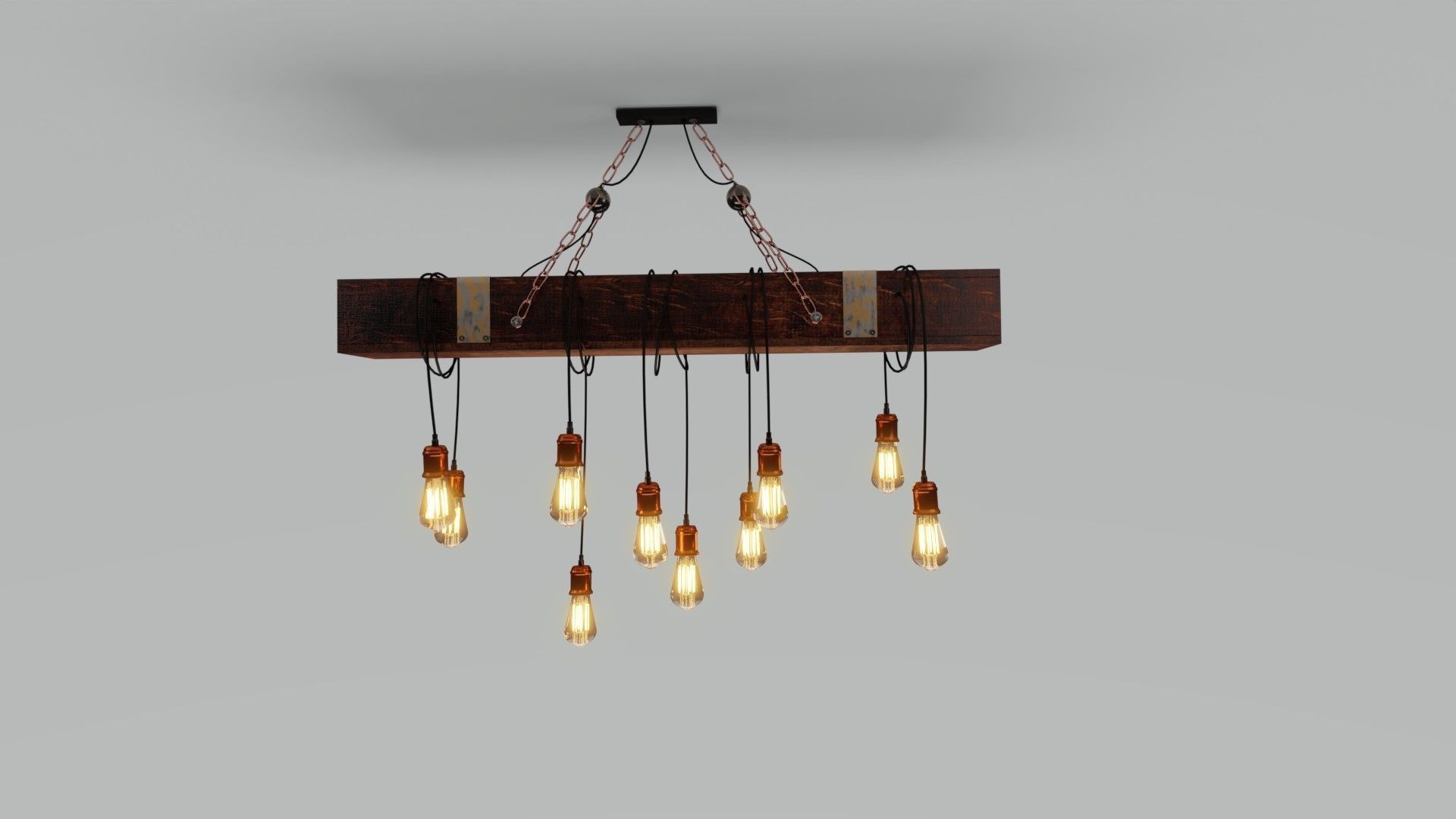 Wooden Chandelier 3D model_20
