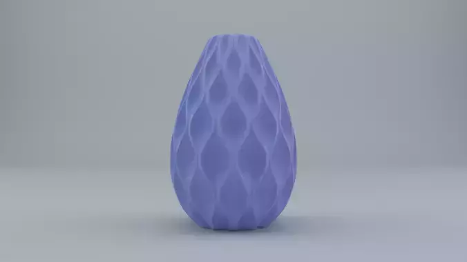 Vase with wave pattern 3D print model