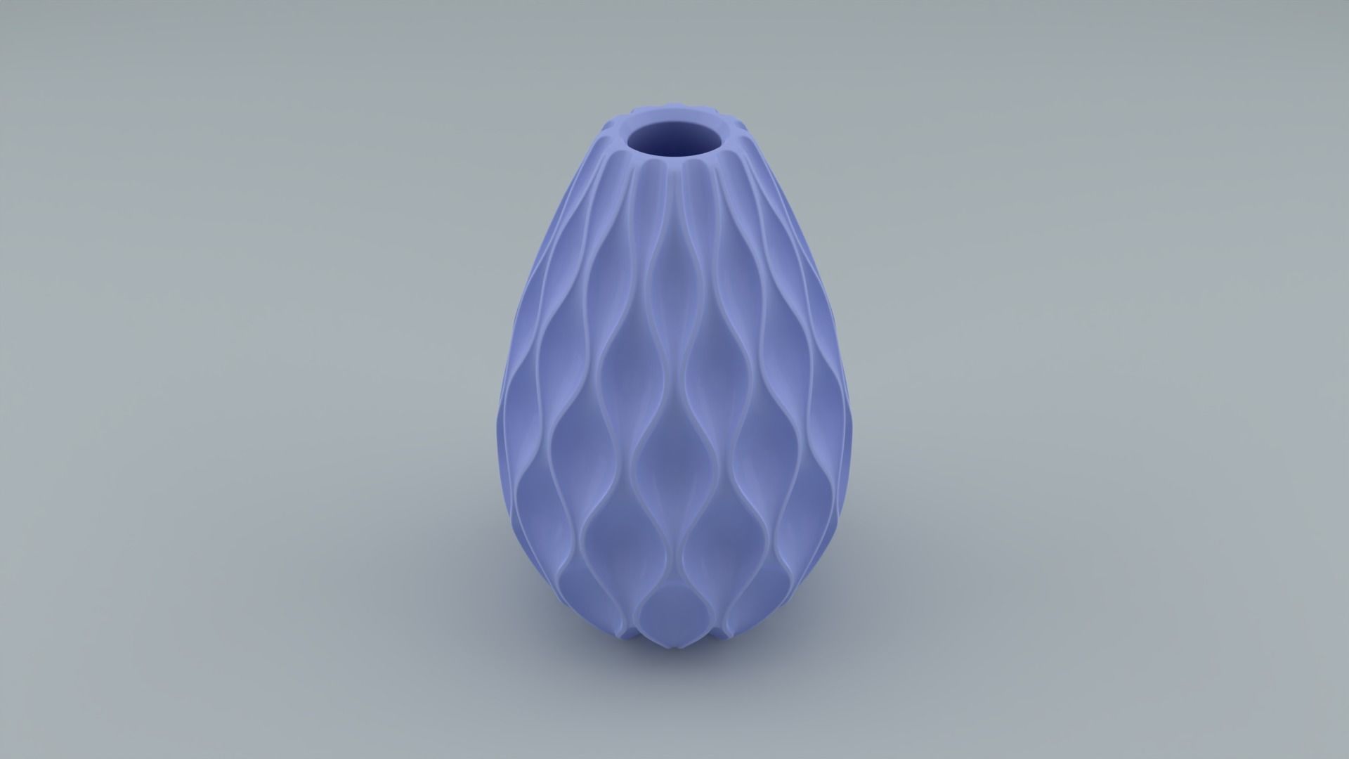 Vase with wave pattern 3D print model_1