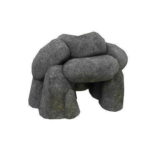 Low Poly Cave - Game Ready rock sculpture Low-poly 3D model
