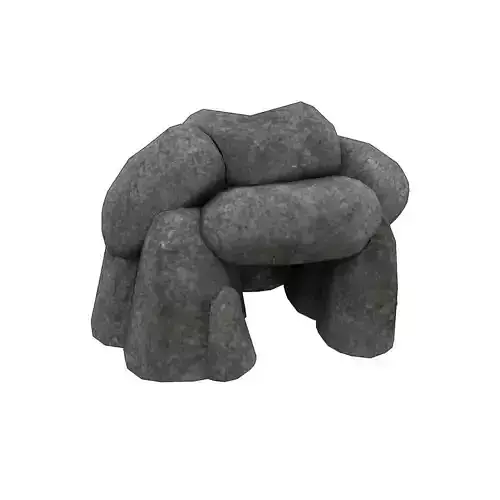 Low Poly Cave - Game Ready rock sculpture Low-poly 3D model