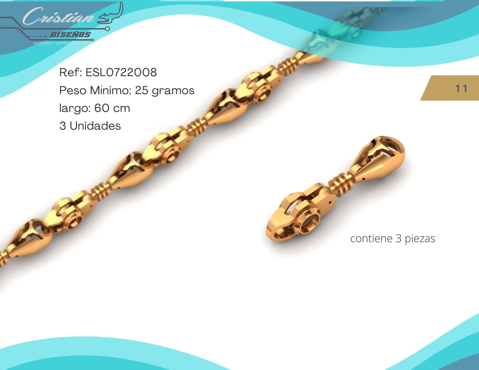 Eslabon para cadena chain link ESL0722008 3D print model_3