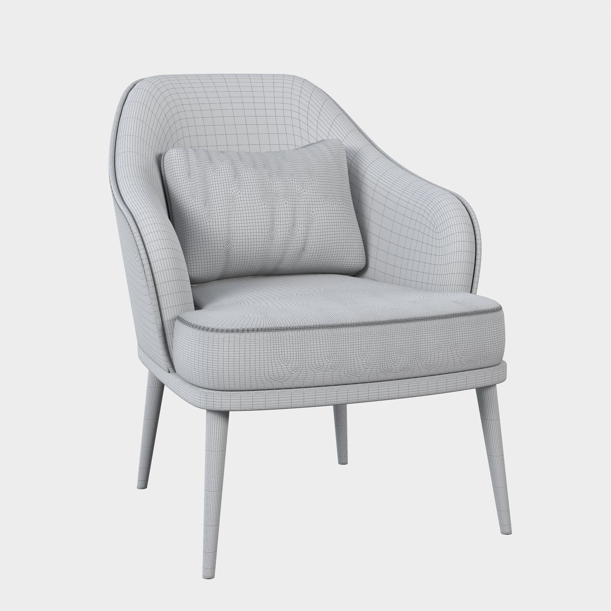 Lounge chair Low-poly 3D model_1