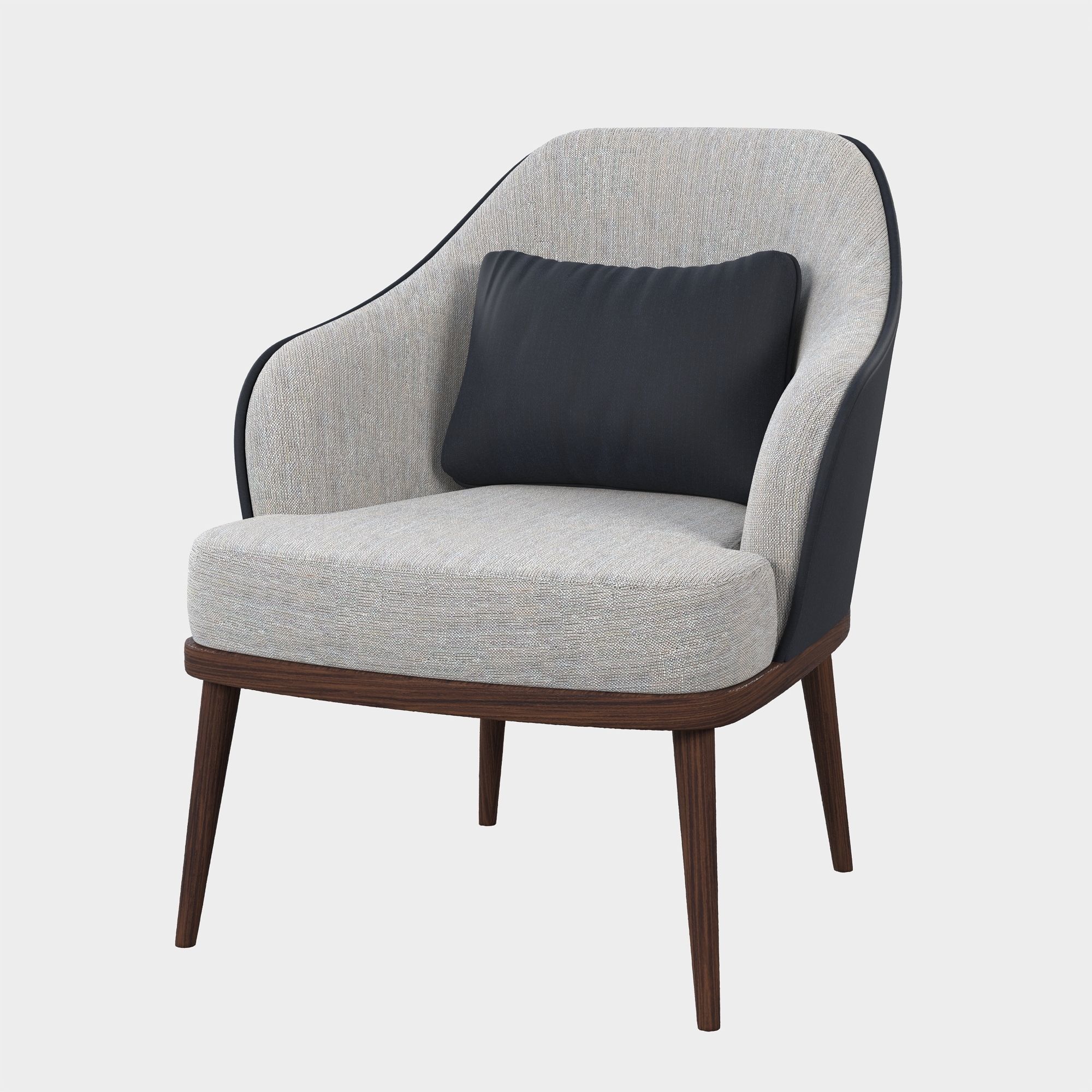 Lounge chair Low-poly 3D model_2