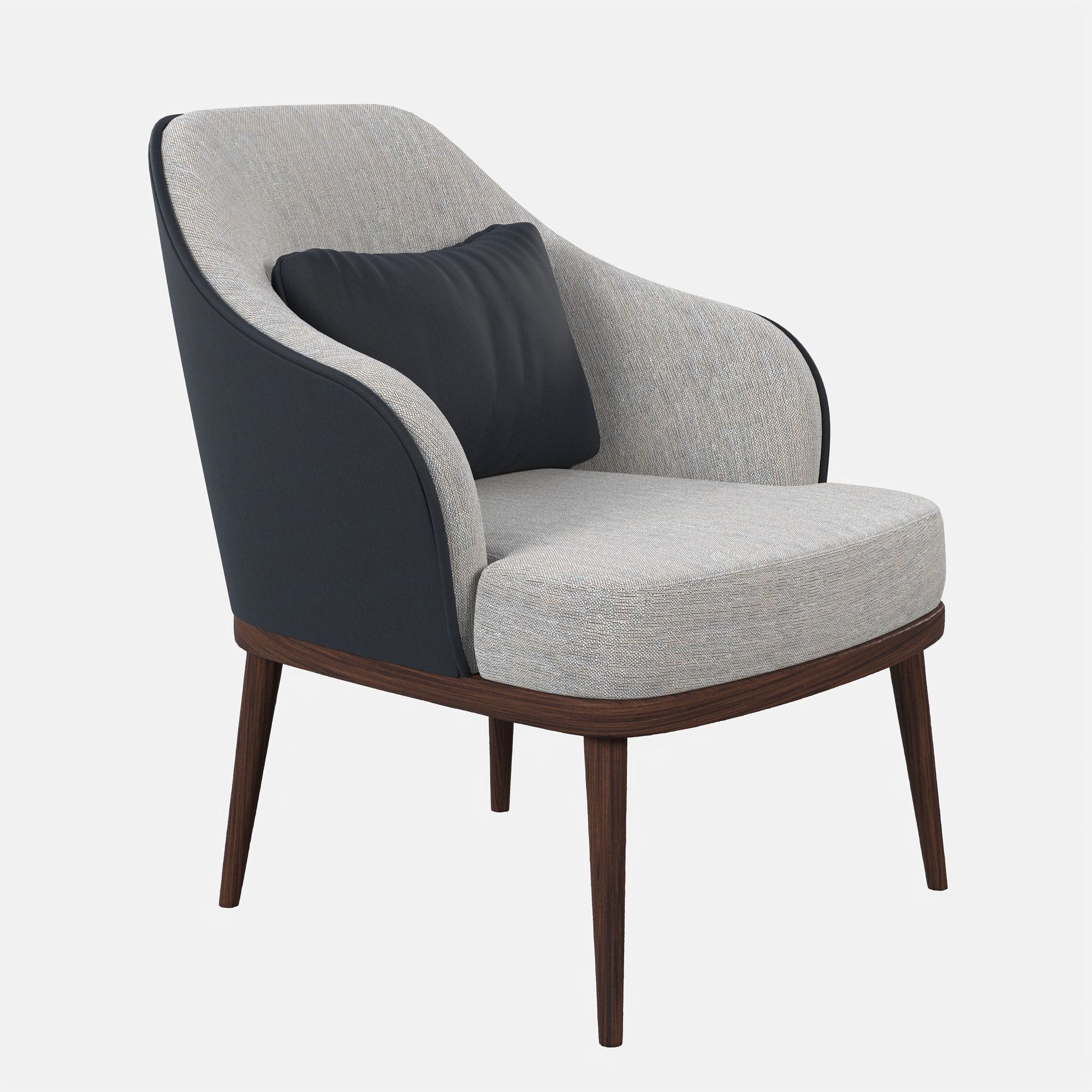 Lounge chair Low-poly 3D model_3