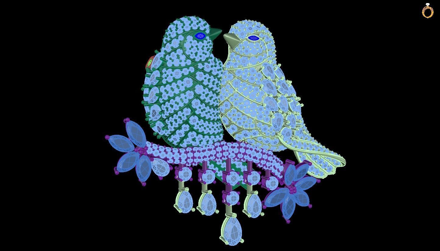 pendant Bird 3D print model_2