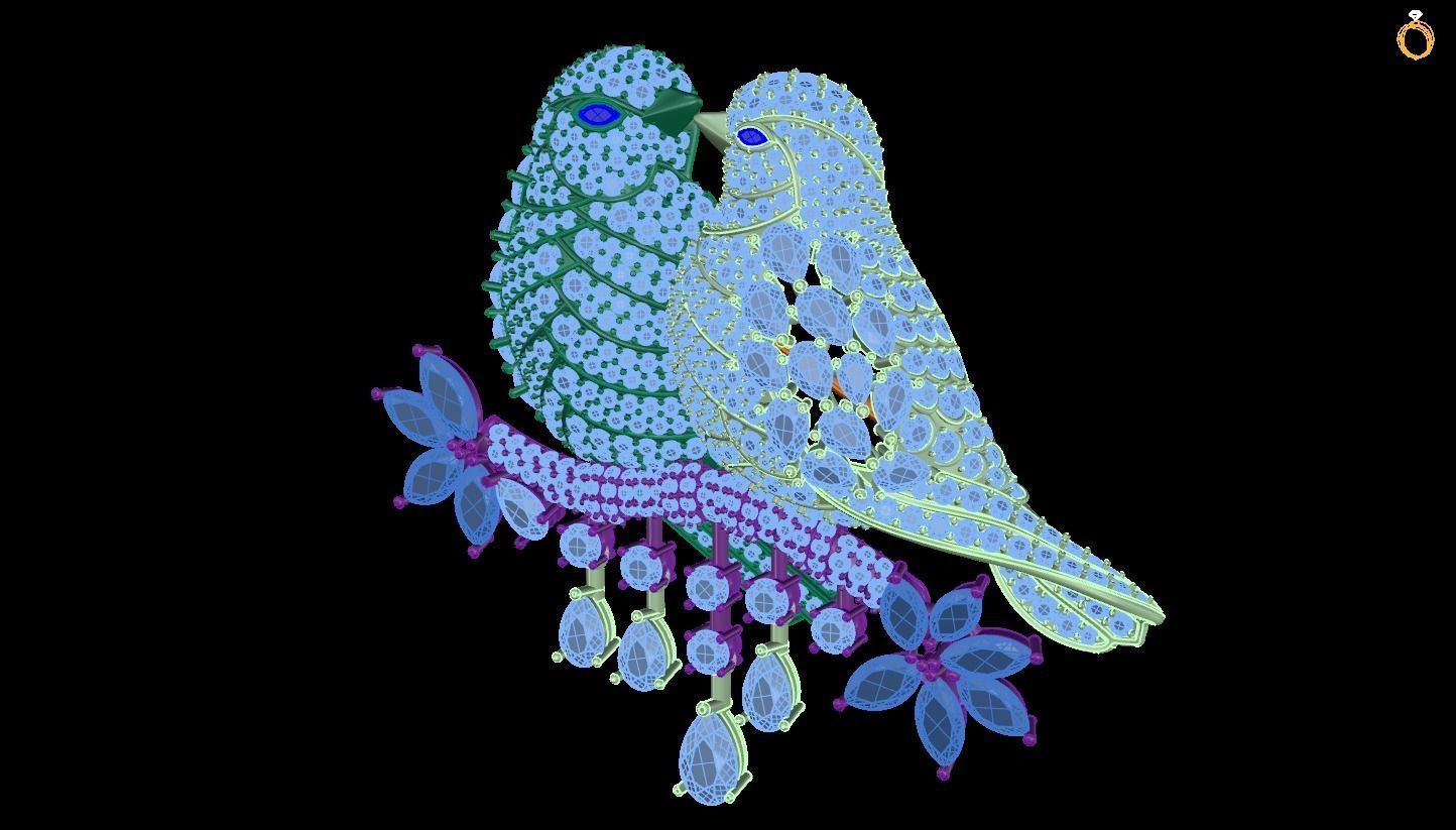 pendant Bird 3D print model_3