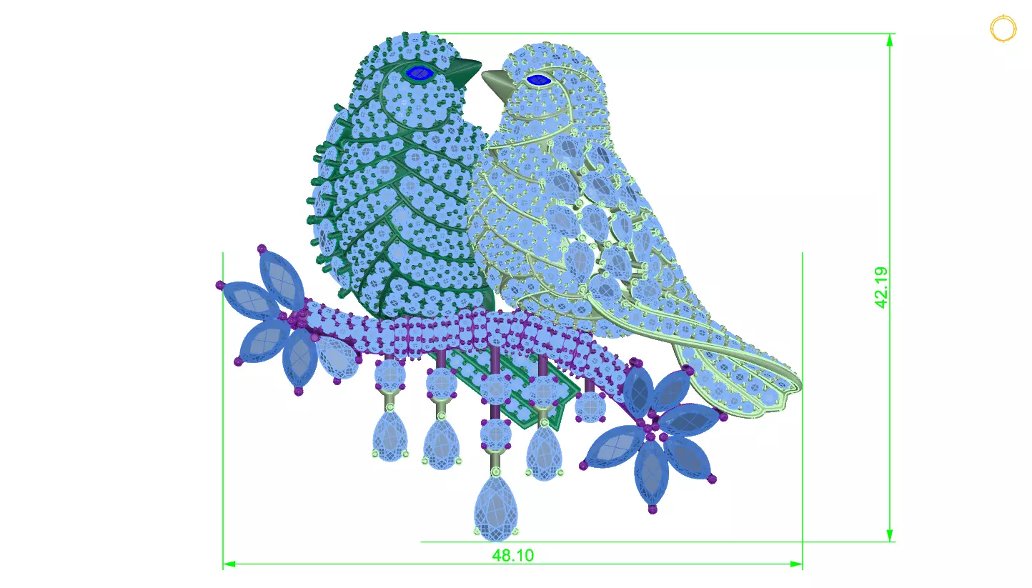 pendant Bird 3D print model_0