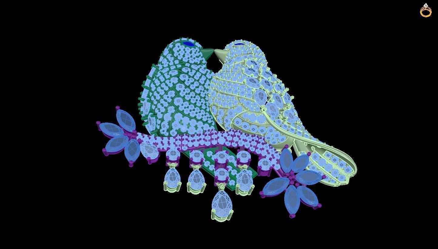 pendant Bird 3D print model_4