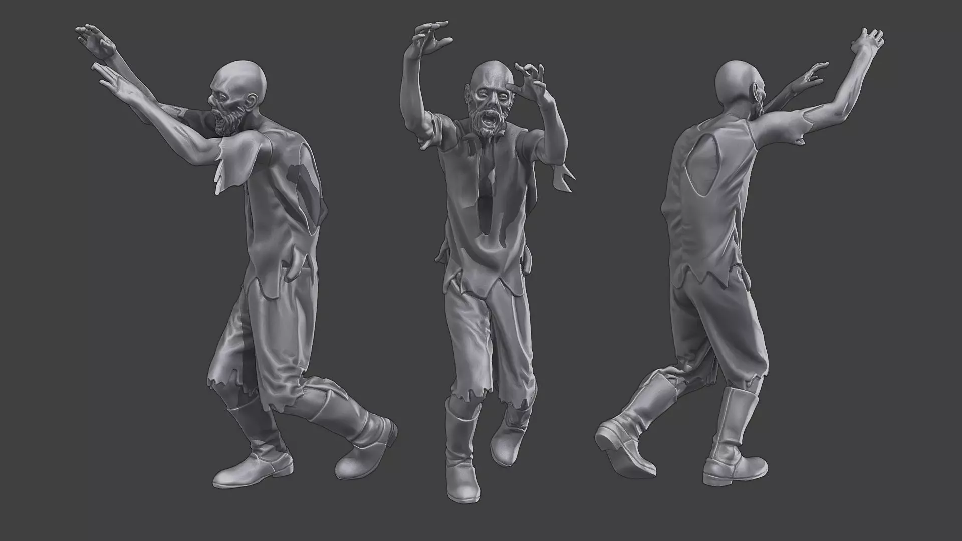 Casual Zombie CZ3 0017 3D print model_0