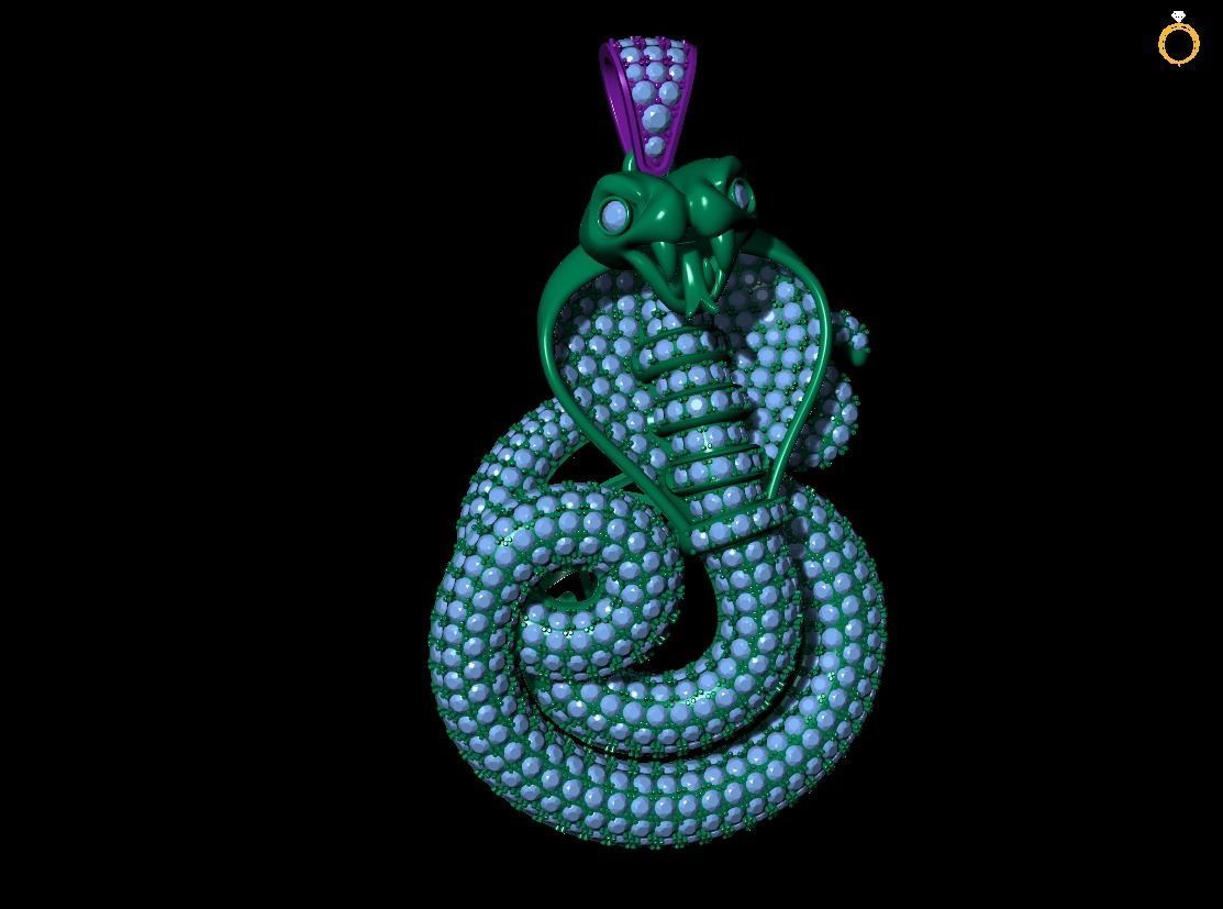 pendant Snake 3D print model_3