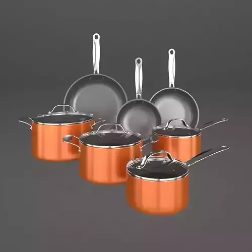 Cookware set of pots and pans
