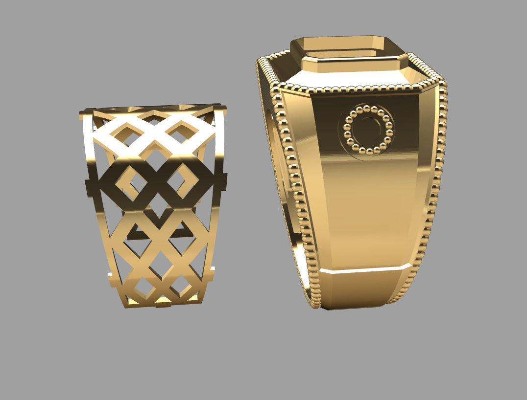 Ring with emerald stone 3D print model_24