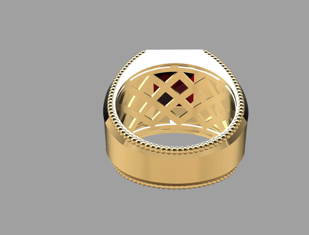 Ring with emerald stone 3D print model_16