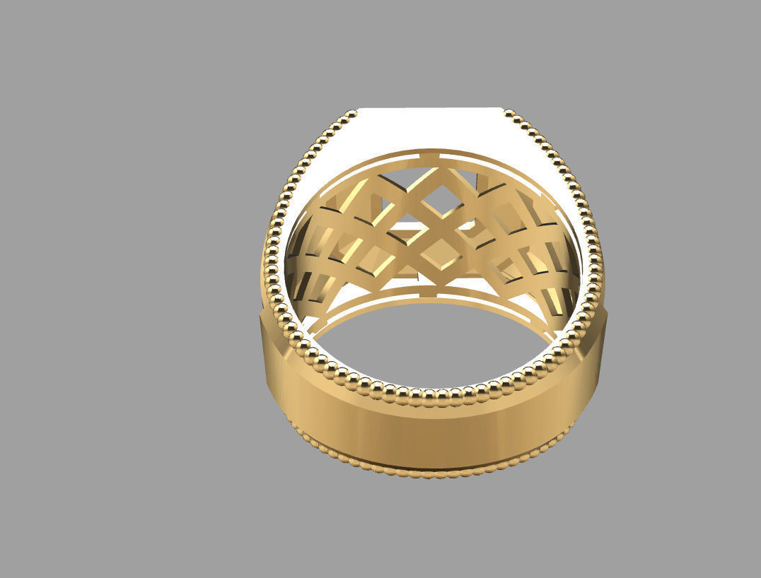 Ring with emerald stone 3D print model_22
