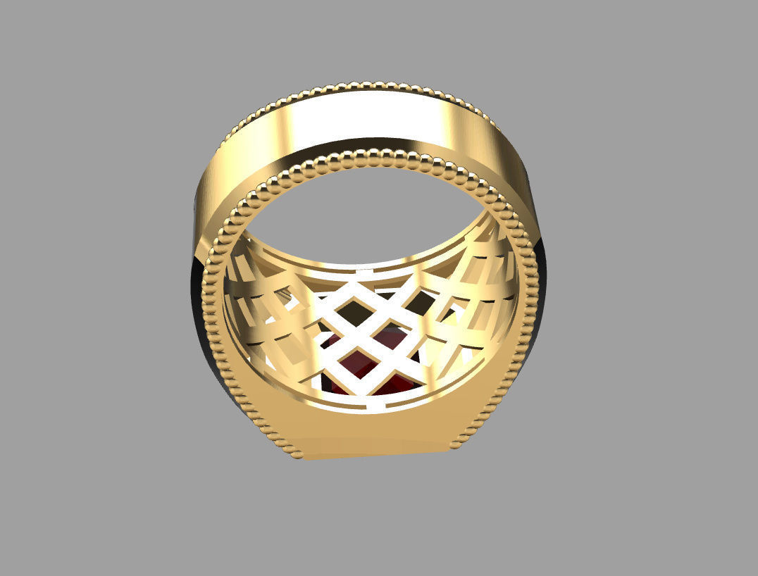 Ring with emerald stone 3D print model_18