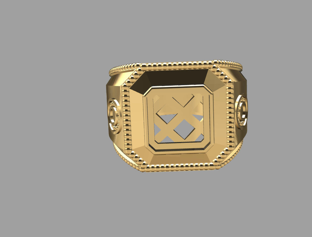 Ring with emerald stone 3D print model_23