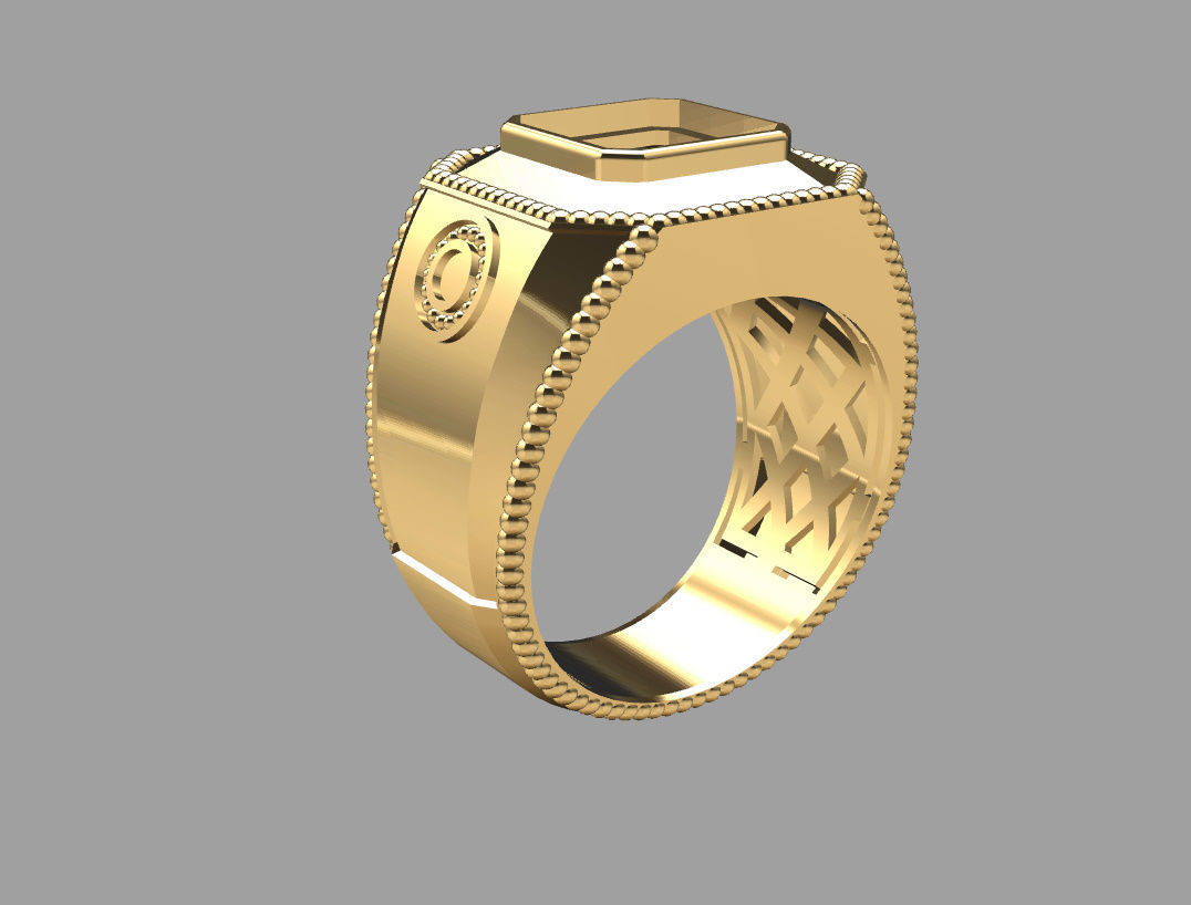Ring with emerald stone 3D print model_21