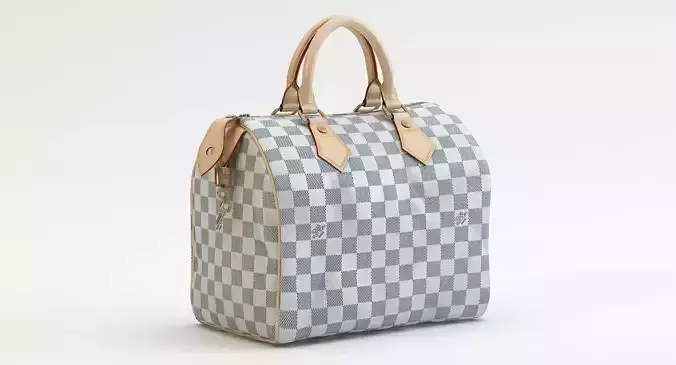 Speedy 25 Hand Bag Checker Blue Low-poly 3D model