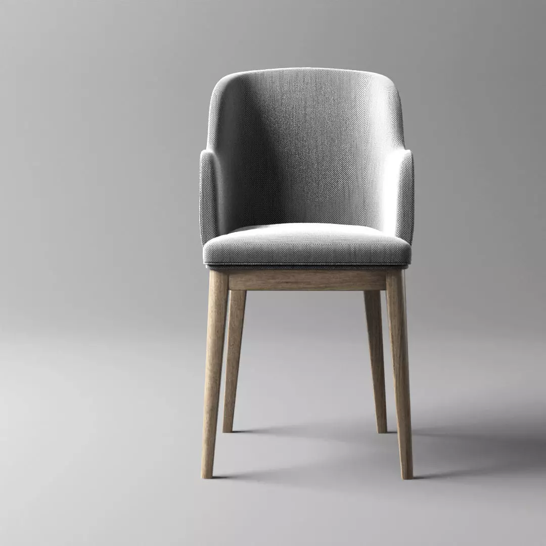 Chair dining with fabric and wooden legs Free low-poly 3D model_0