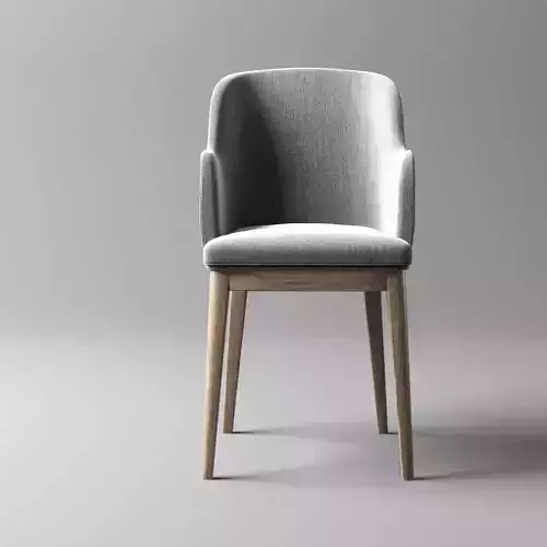 Chair dining with fabric and wooden legs