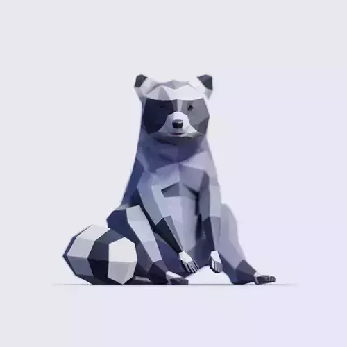 Raccoon Low-poly 3D model