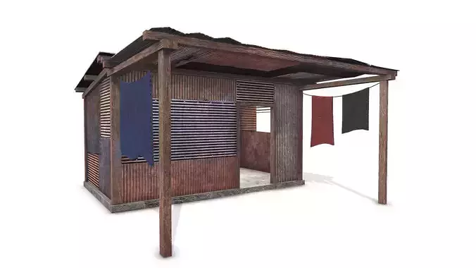 Metal Plates Shed 3 Low-poly 3D model