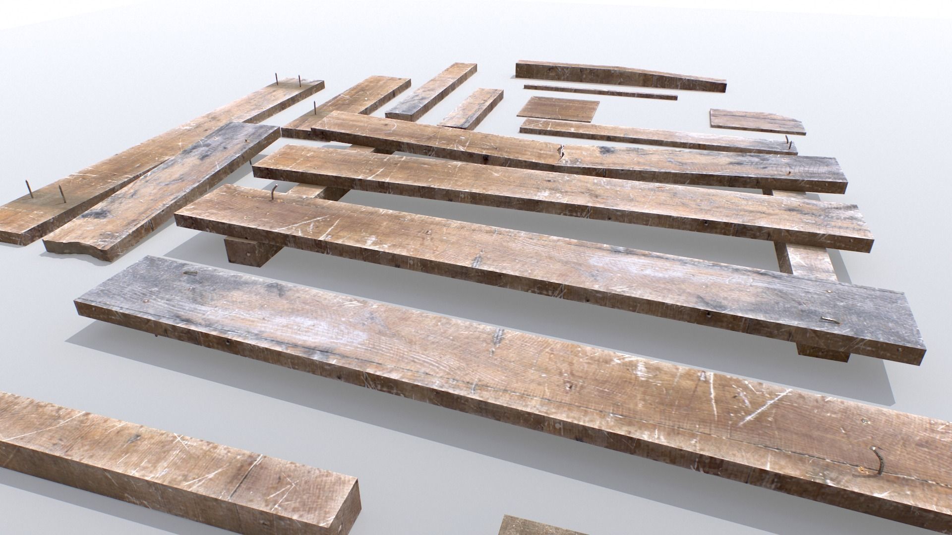 Wooden Debris Low-poly 3D model_11