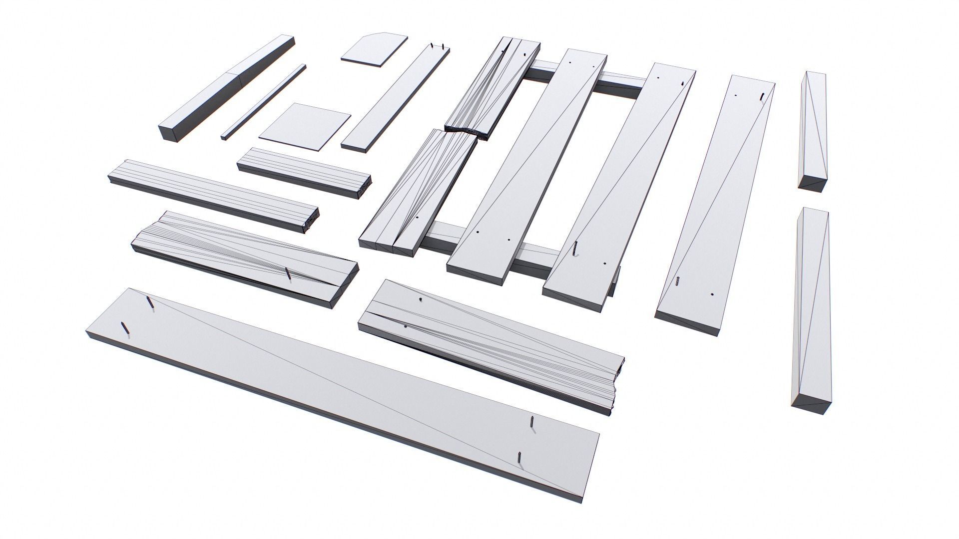 Wooden Debris Low-poly 3D model_18