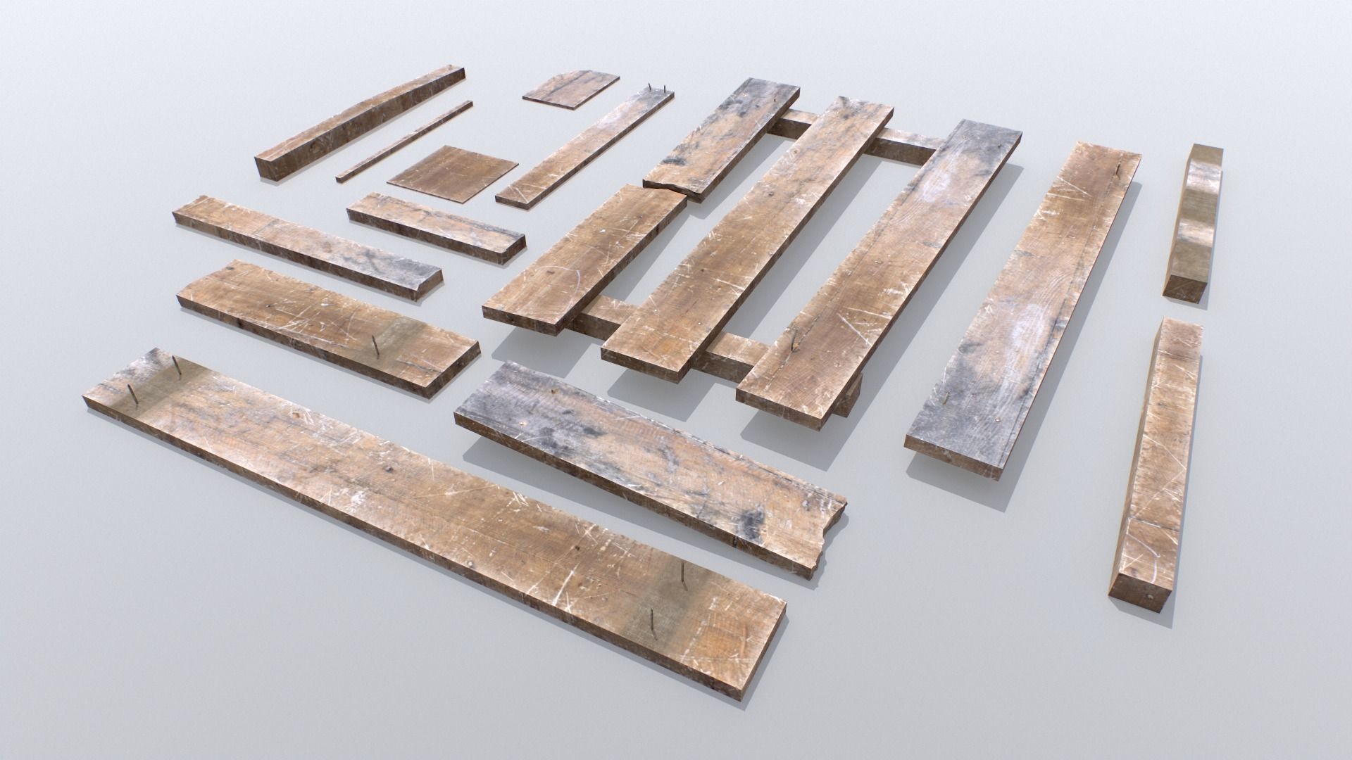 Wooden Debris Low-poly 3D model_5