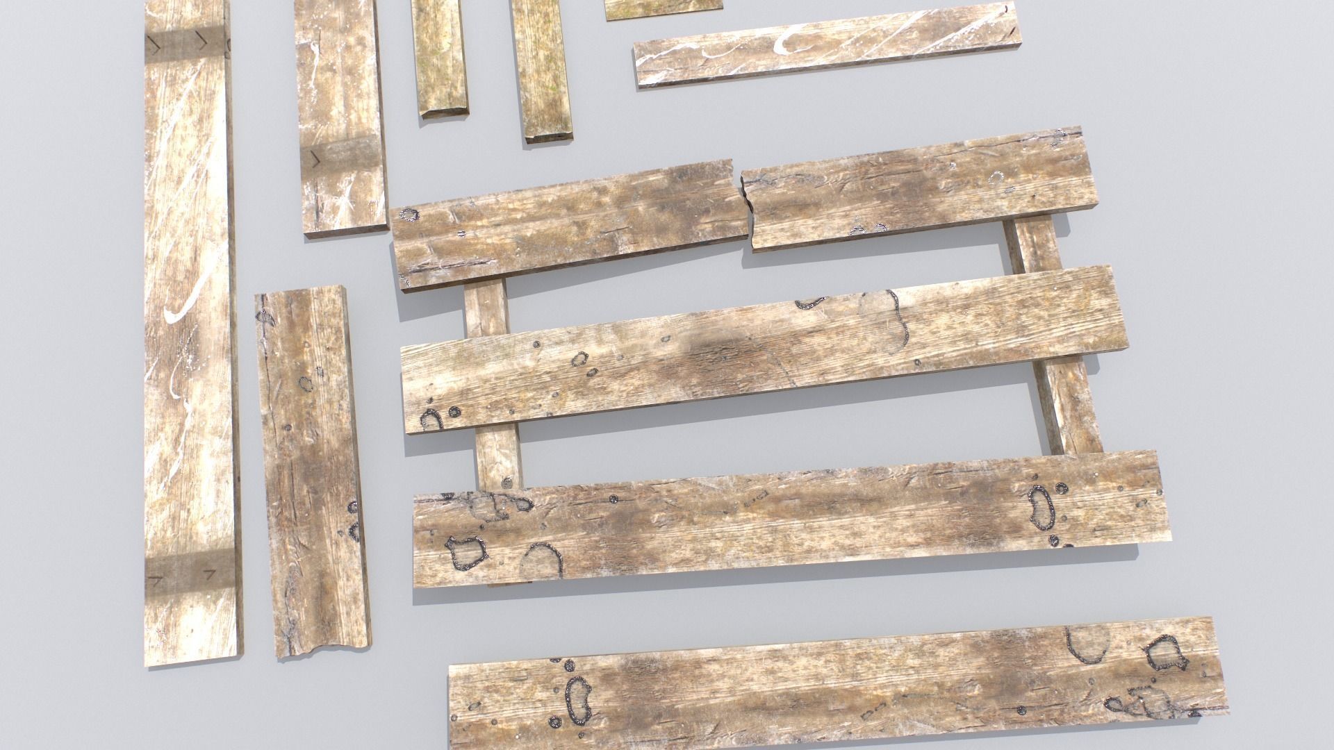 Wooden Debris Low-poly 3D model_15