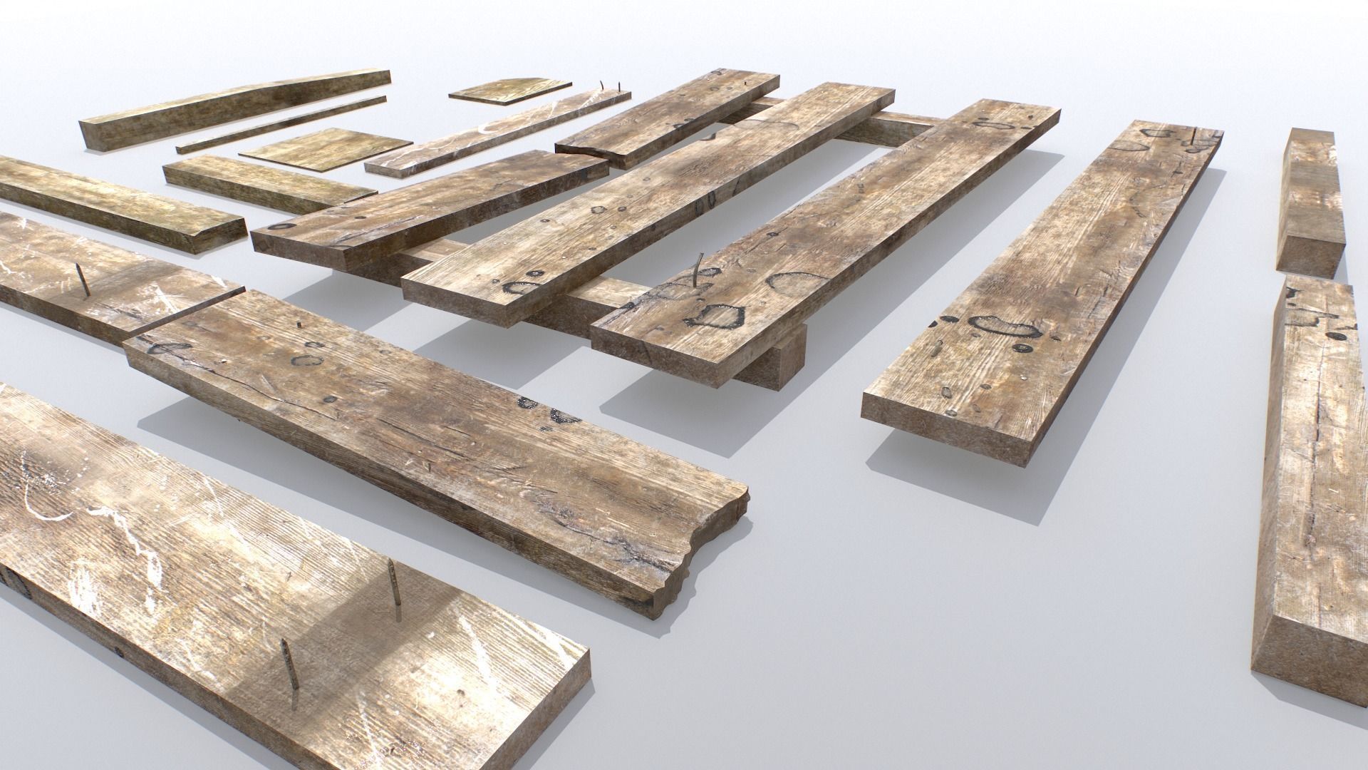 Wooden Debris Low-poly 3D model_13
