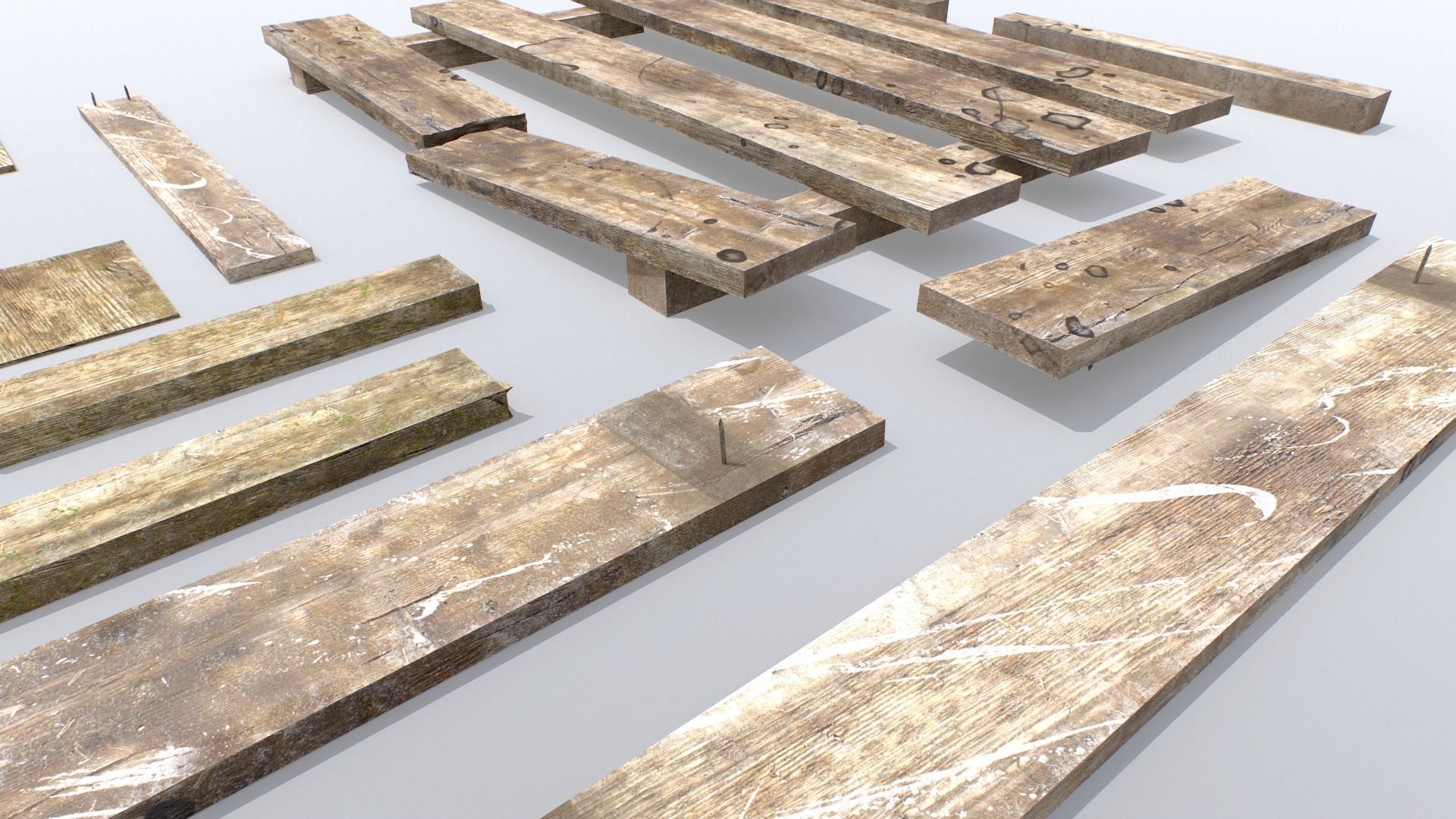 Wooden Debris Low-poly 3D model_14