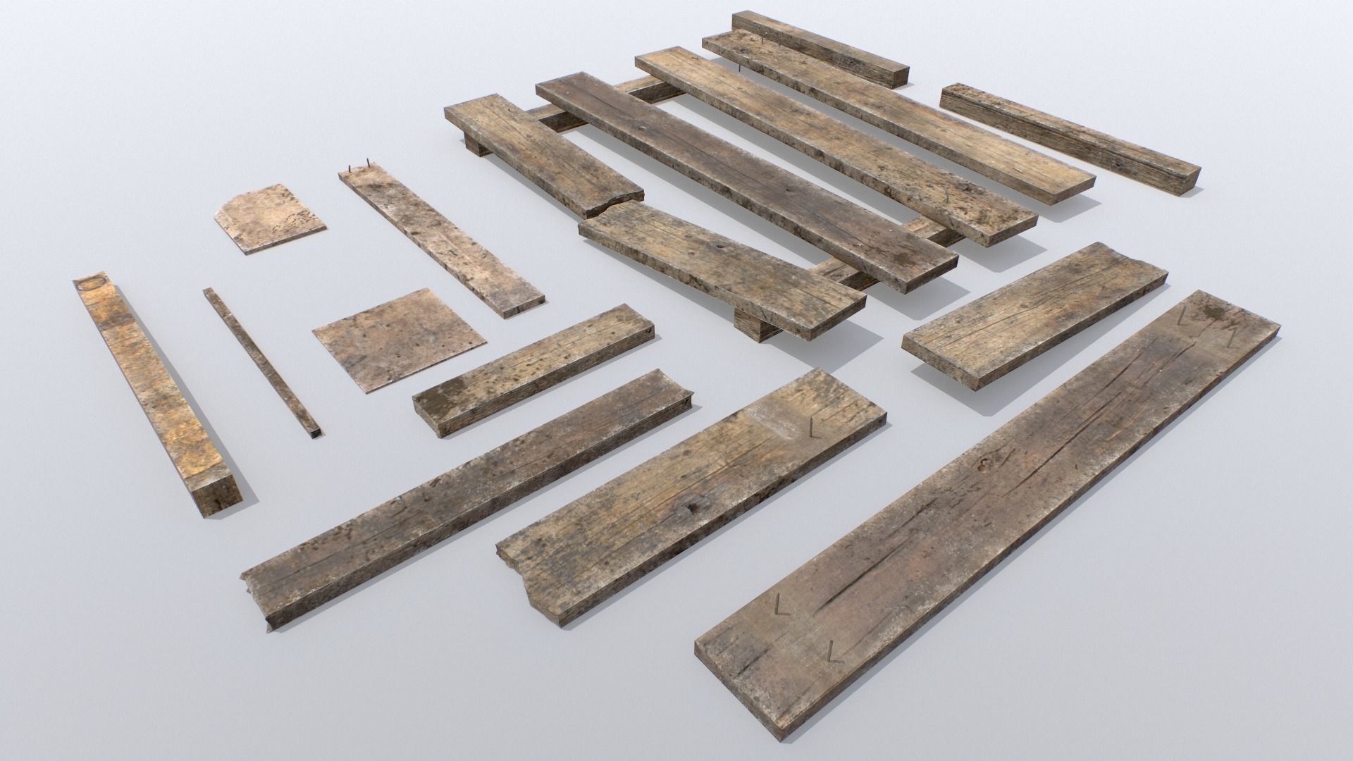 Wooden Debris Low-poly 3D model_8