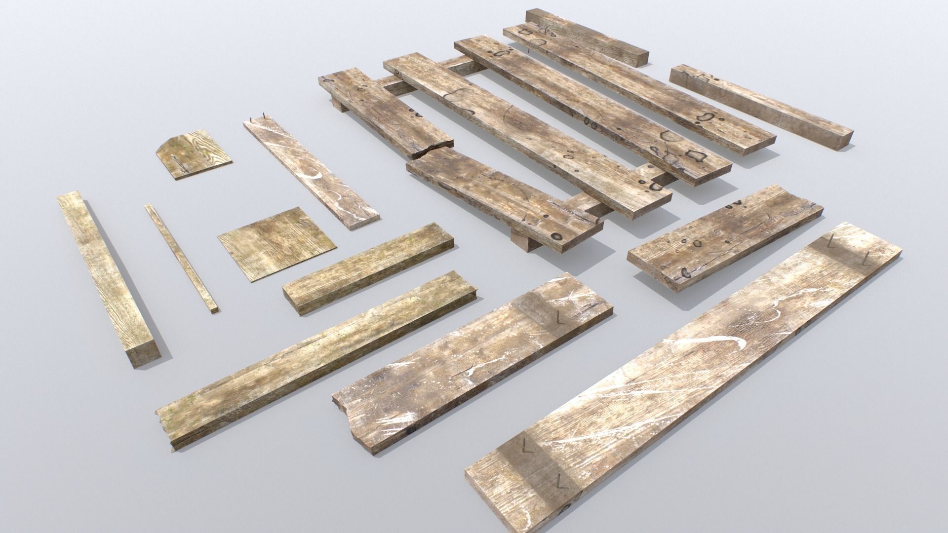 Wooden Debris Low-poly 3D model_6