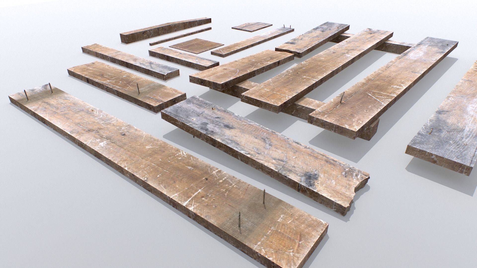 Wooden Debris Low-poly 3D model_12