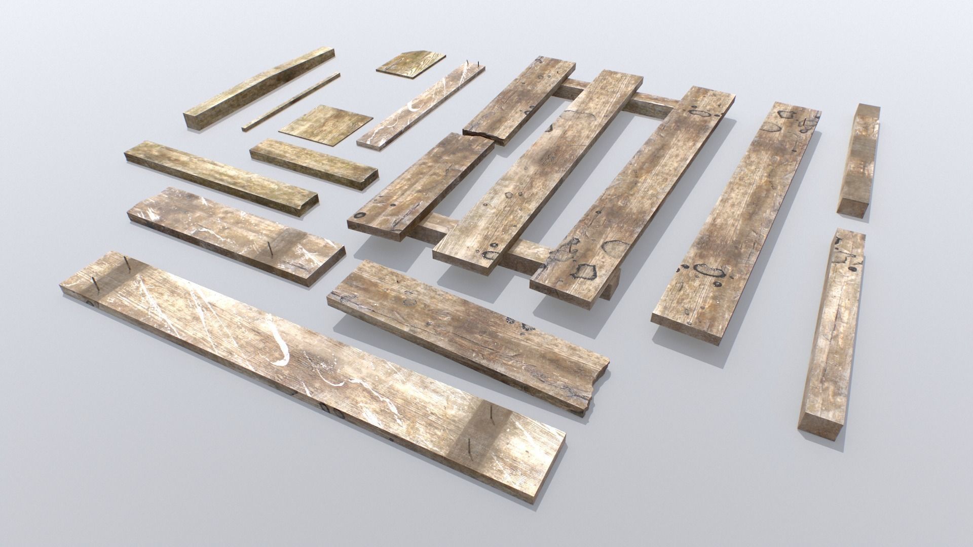 Wooden Debris Low-poly 3D model_4