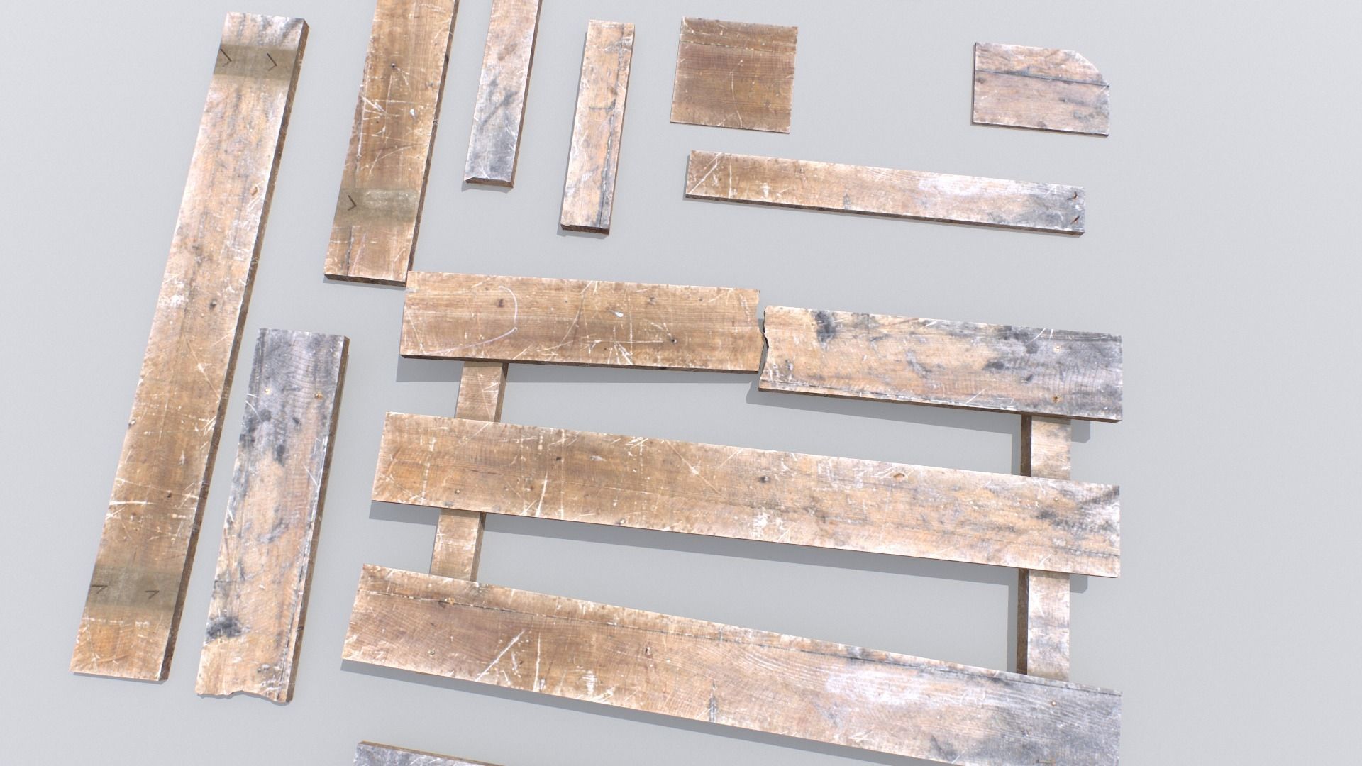 Wooden Debris Low-poly 3D model_16