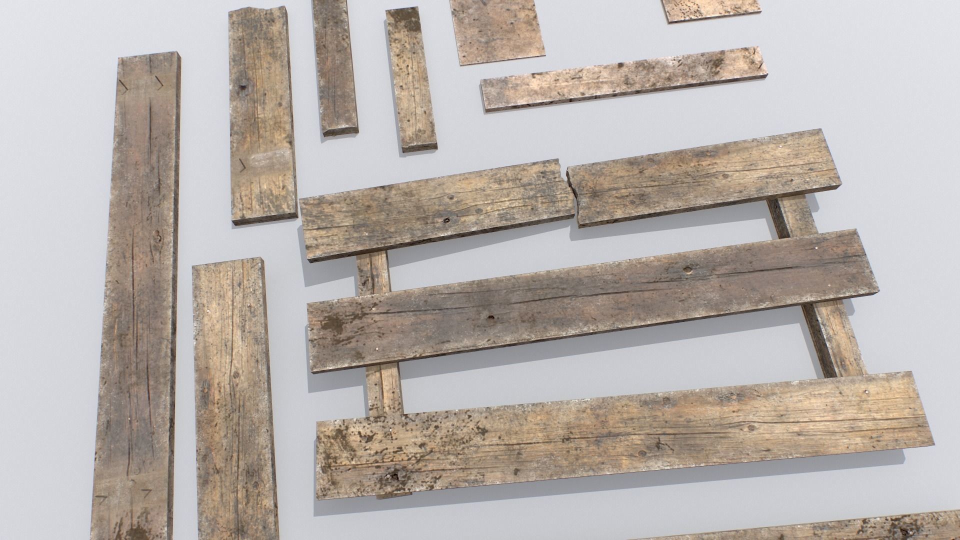 Wooden Debris Low-poly 3D model_17