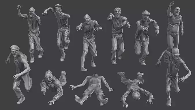 Casual Zombie CZ3 Pack 2 3D Model Collection