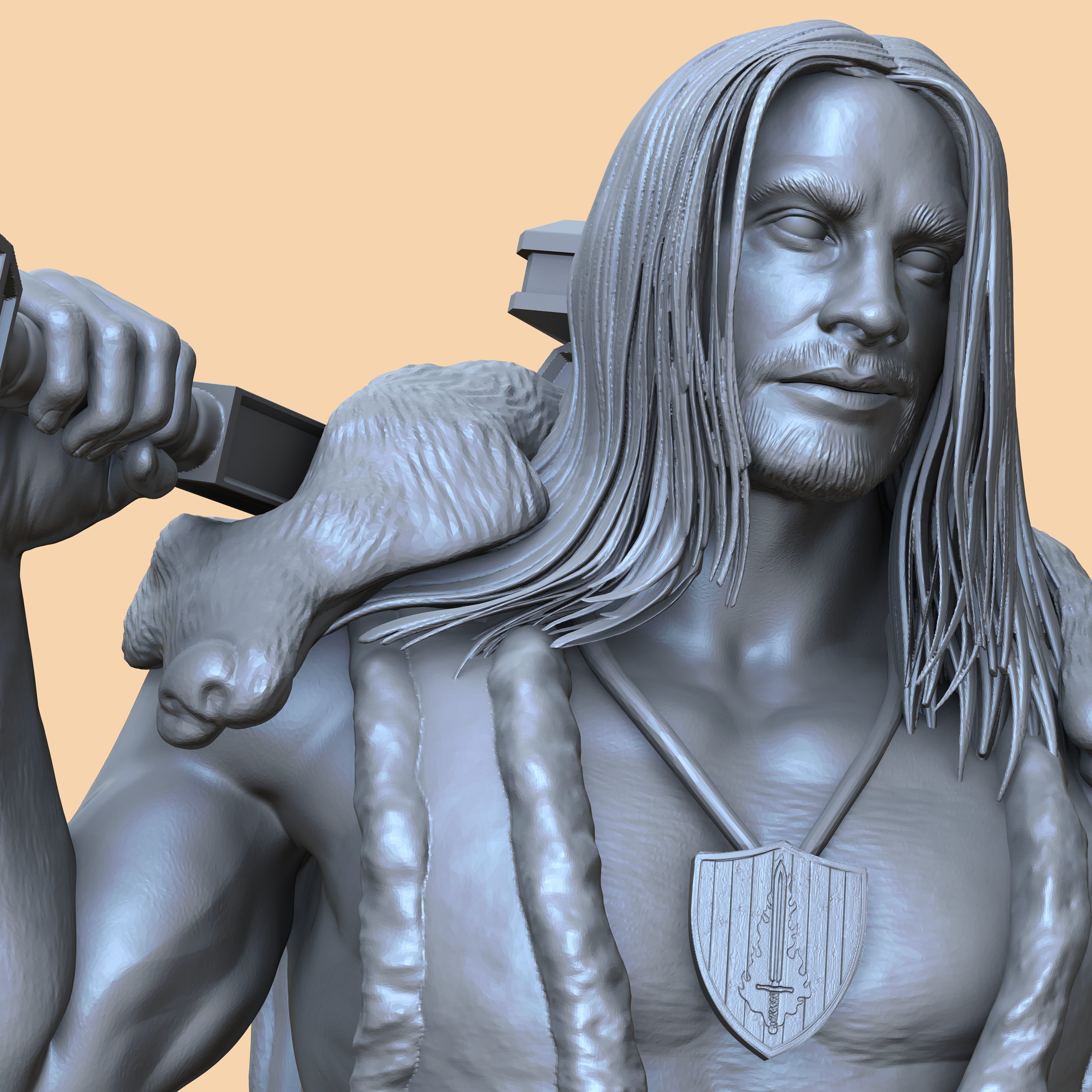 Human Barbarian - Wulfgar Son of Beornegar 3D print model_4
