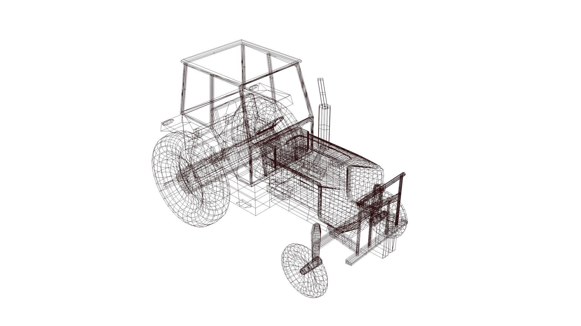 Tractor Low-poly 3D model_55