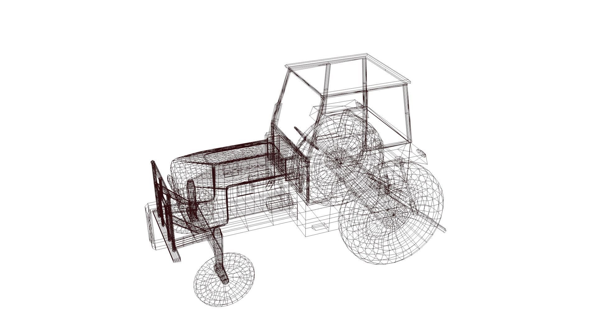 Tractor Low-poly 3D model_40