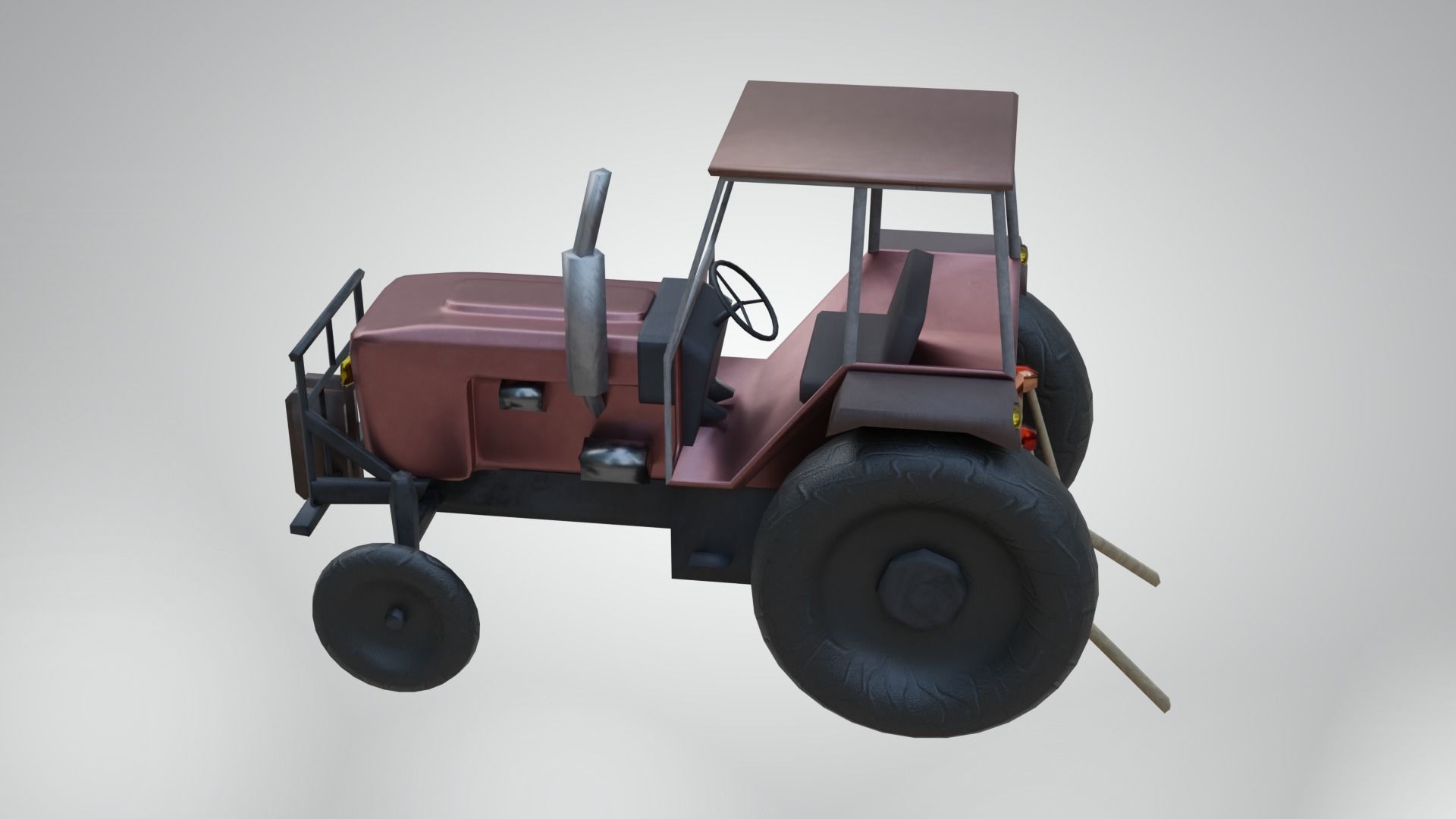 Tractor Low-poly 3D model_7