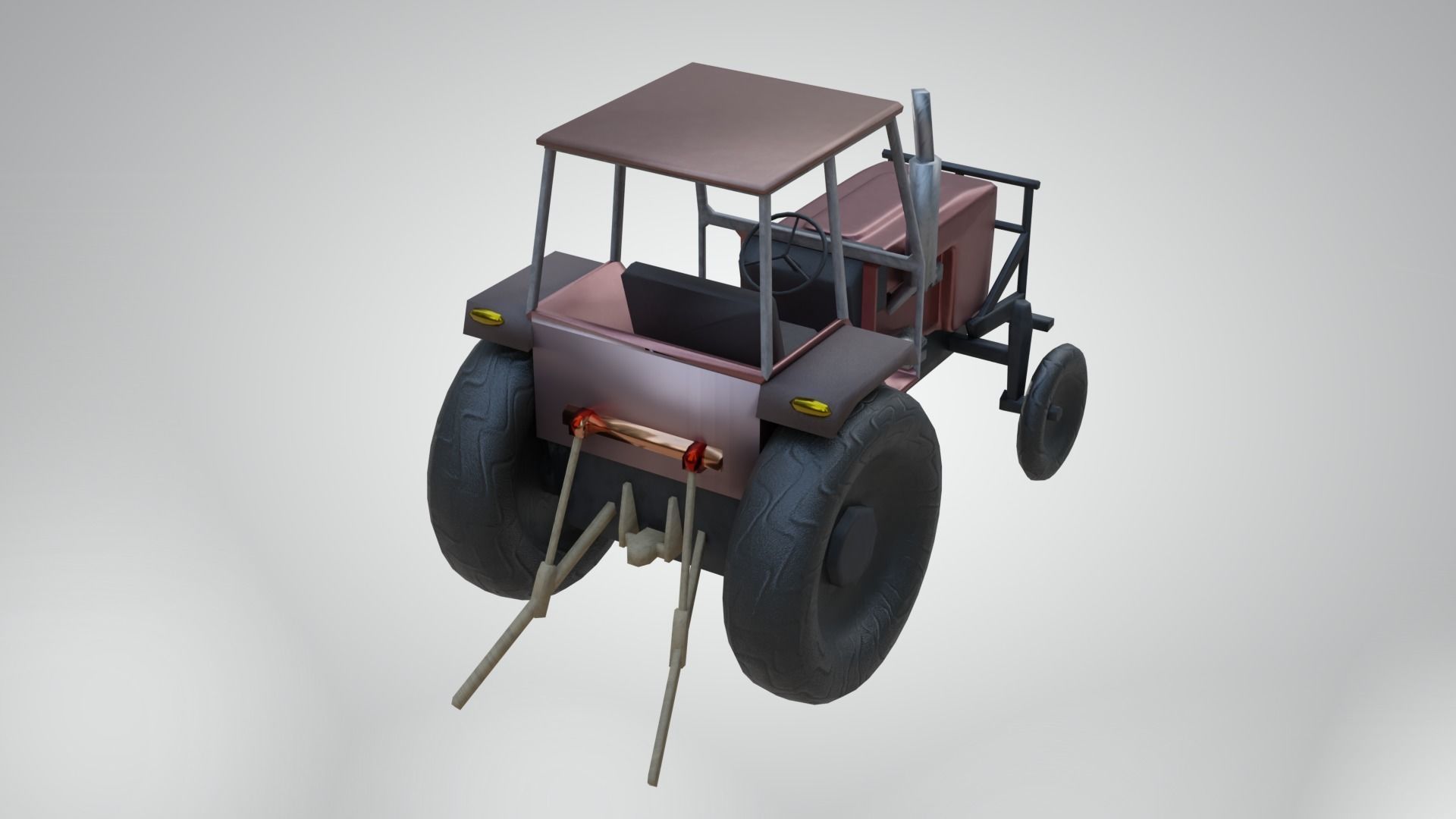 Tractor Low-poly 3D model_2