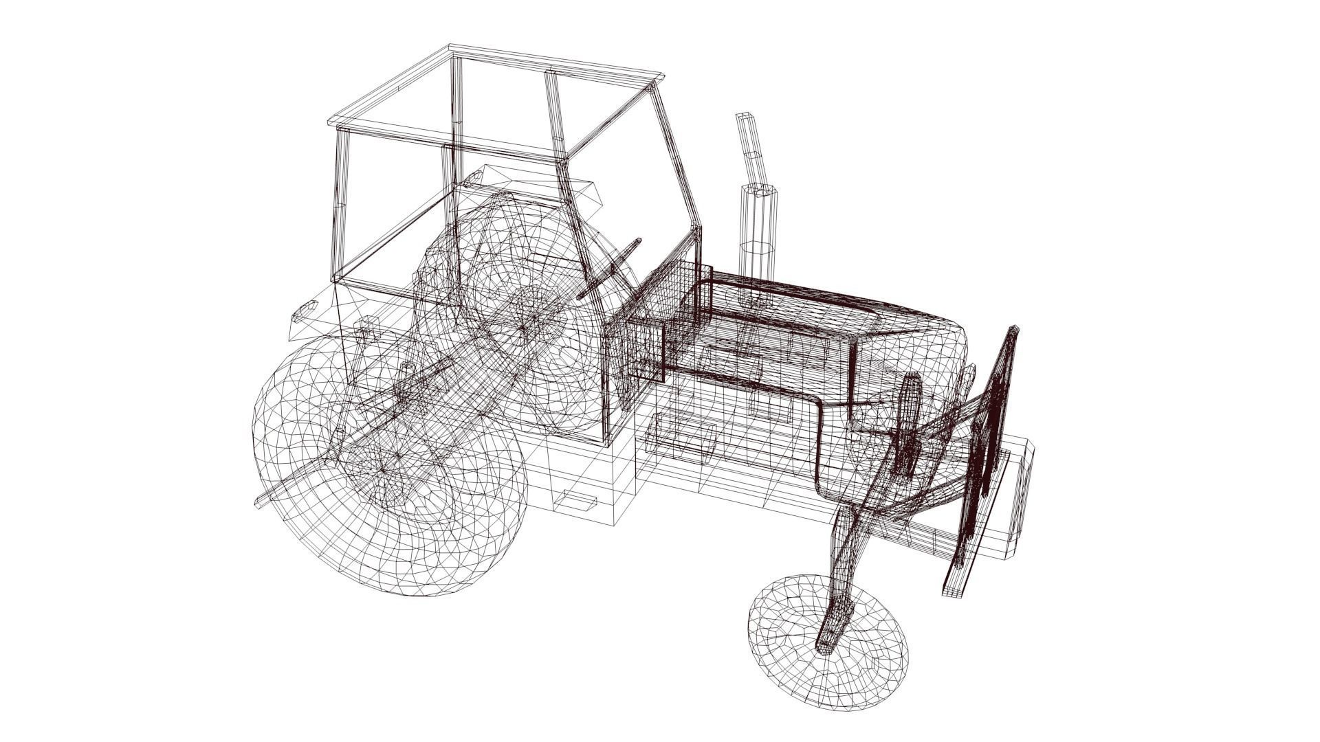 Tractor Low-poly 3D model_54