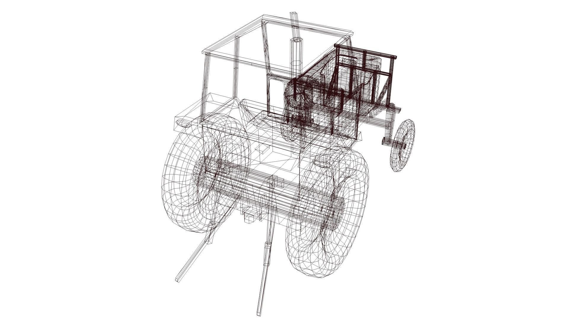 Tractor Low-poly 3D model_49