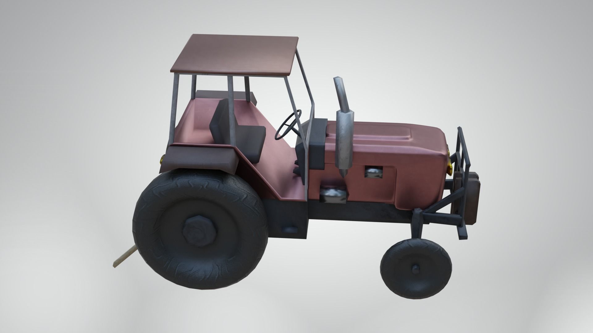 Tractor Low-poly 3D model_25