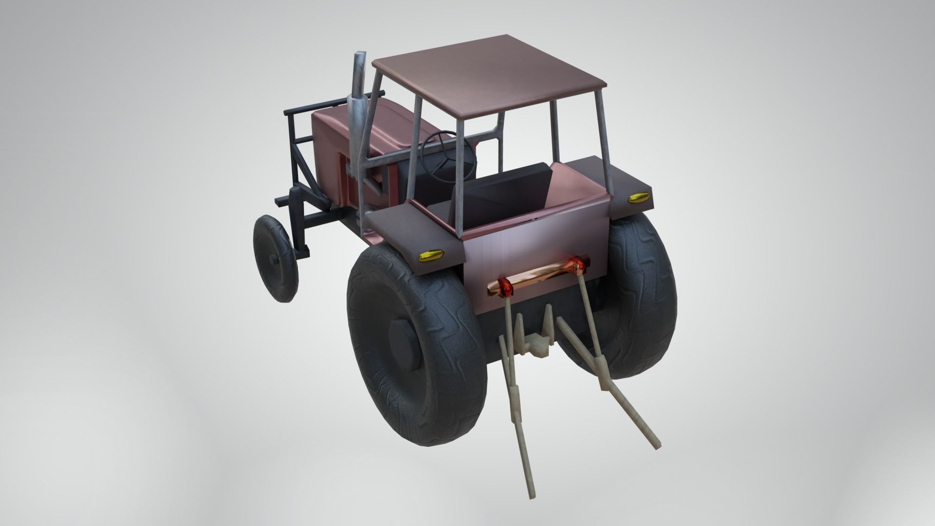 Tractor Low-poly 3D model_14