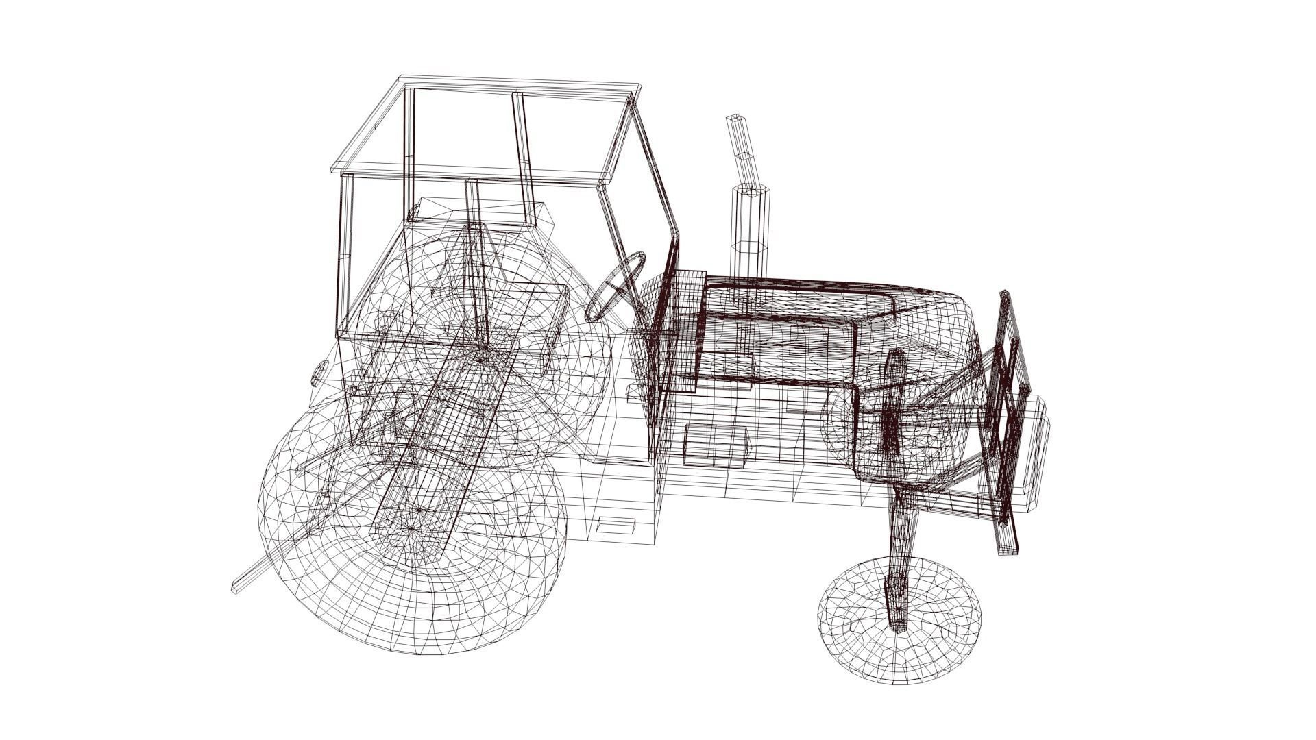 Tractor Low-poly 3D model_53